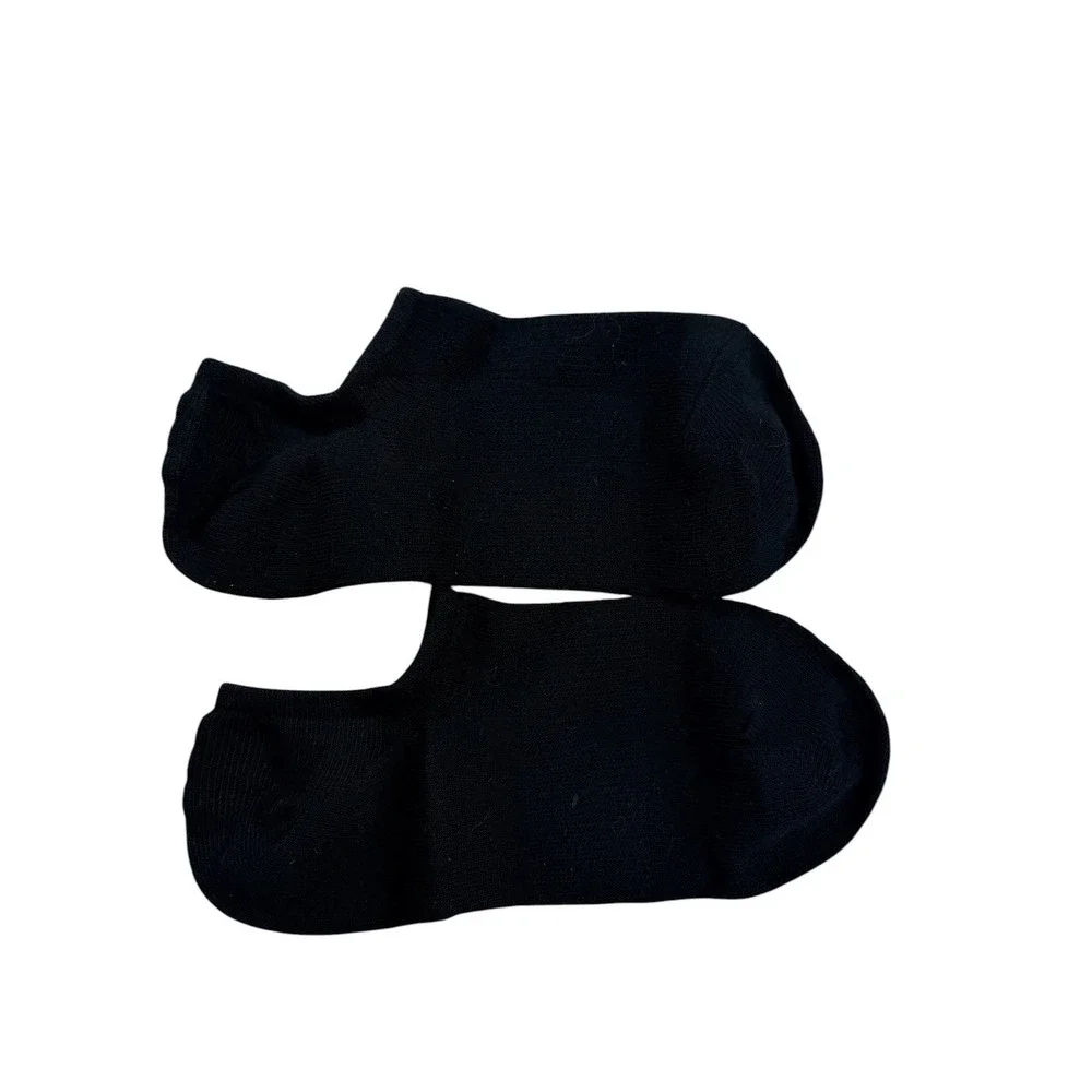 IDEGG 10 Pair No Show Socks White Black Invisible Liner Low Cut Unisex M-65-AKF